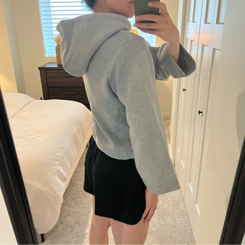 Jcrew Heather Gray Cropped Hoodie, XS - Picture 2 of 5